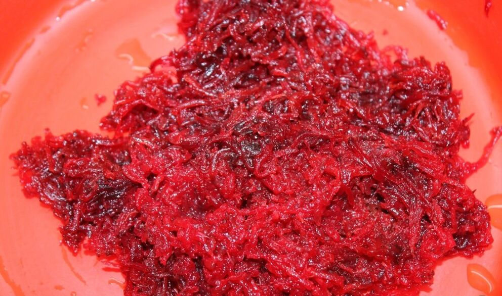 grated beets from parasites in the body